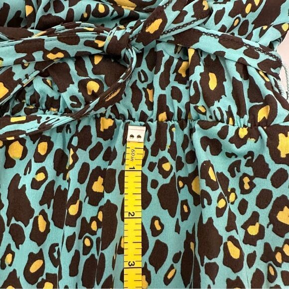 Mud Pie elastic waist with tie green and yellow dress size L - Picture 7 of 7